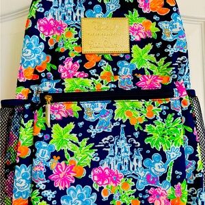 NWT Lilly Pulitzer Loves Disney Bahia Backpack Mickey Minnie Cinderella